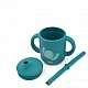 Silicone cup with straw Sassi, Elephant