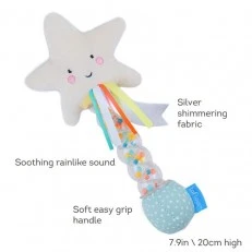 Baby soft rattle on a stick Star, 20 cm