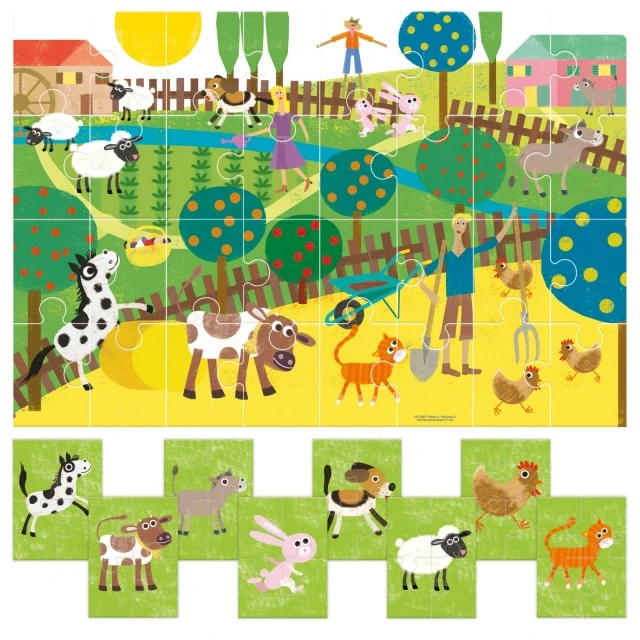 Puzzle set 8 pcs. - A farm