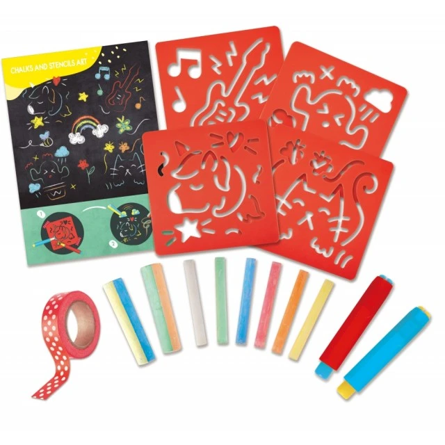Creative set Fun drawing with chalks and stencils, 21 pieces