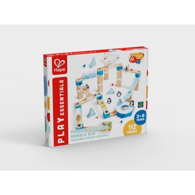 Комплект дървена игра, Hape, Домино, Земята на пингвините, 112 части