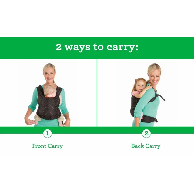 Ergonomic baby carrier, Infantino, 2 in 1, Black, from 5.5 to 18 kg.