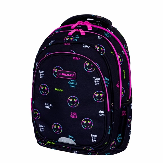 School backpack HEAD Smiles with glitter, AB300, 42 x 30 x 19 cm