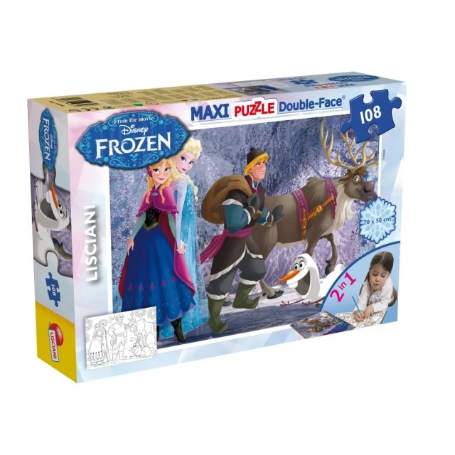 Puzzle, Lisciani, Frozen, On a walk, Double-sided puzzle 108 pieces
