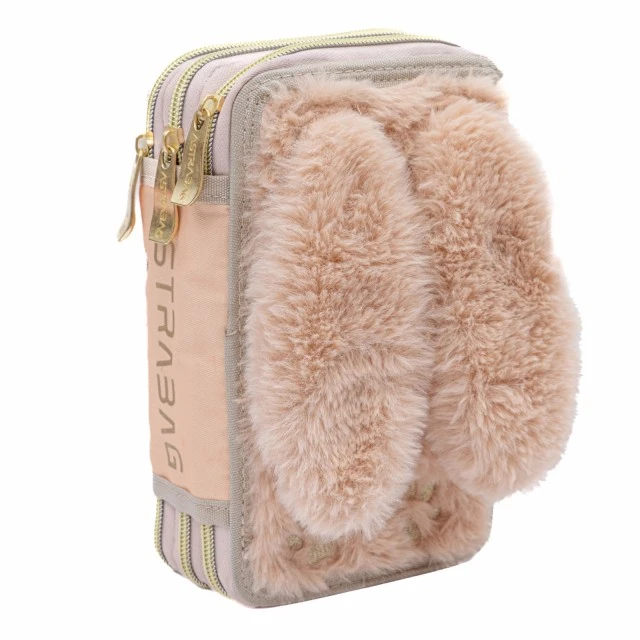 Троен несесер с аксесоари ASTRABAG Пухкаво зайче, AC31, 20,5 х 13 х 6 см