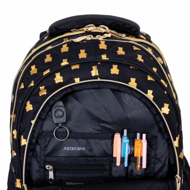 Ученическа раница ASTRABAG Златни мечета, AB300, 42 х 30 х 19 см