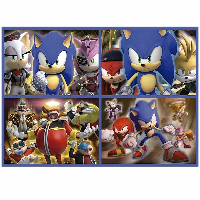 Прогресивен пъзел Sonic Prime 4 в 1 Neon, 50/80/100/150 части