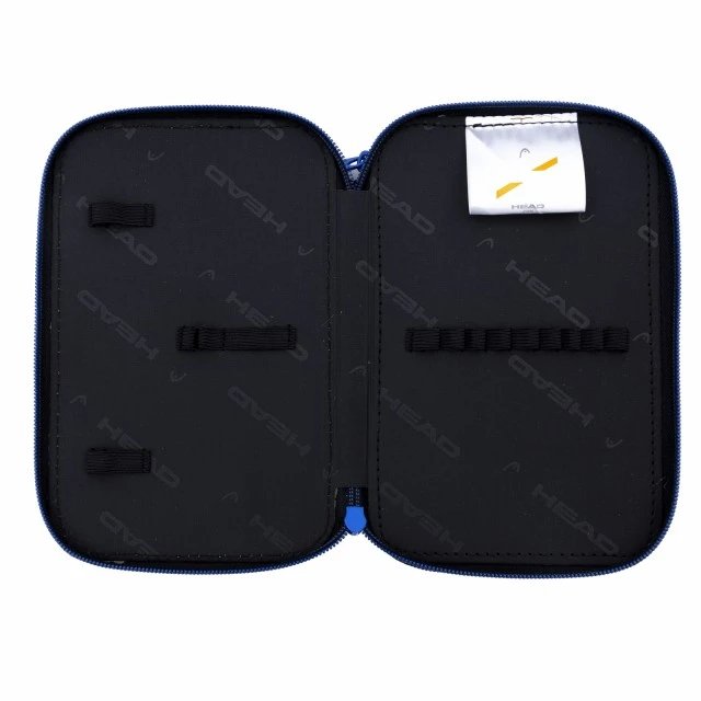 Double vanity case without accessories, Head, Neon blue football, AC2, 20.5 x 13 x 4.5 cm