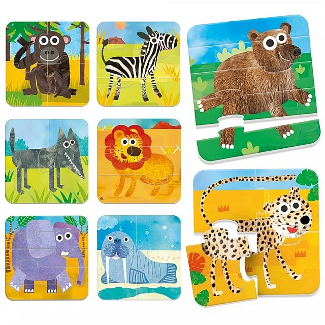 Wildlife 8 in 1 progressive puzzle, 28 pieces