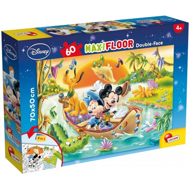 Puzzle, Lisciani, Mickey Mouse, Double-sided puzzle 60 pieces