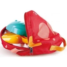 Collapsible beach set in a backpack