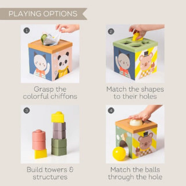 Interactive toy, Taf Toys, Multi-sensory cube with activities