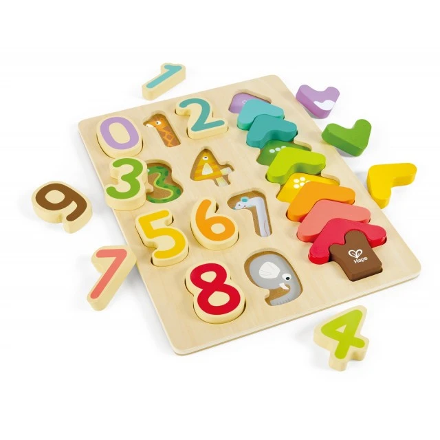 Wooden puzzle, Hape, colors and shapes, 9 pieces
