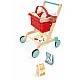 Wooden 2-in-1 Playset, Hape, Shopping Cart and Basket