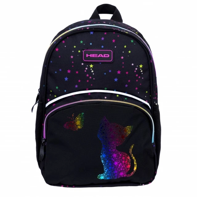 Children’s backpack, Head, Gold kitten effect, AK300, 32 x 22 x 10 cm