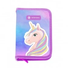 Single toiletry bag without accessories ASTRABAG Pink Unicorn, AC1, 21*13.5*3.5cm