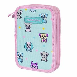 Double toiletry bag without accessories ASTRABAG Dogs, AC2, 20.5 x 13 x 4.5 cm