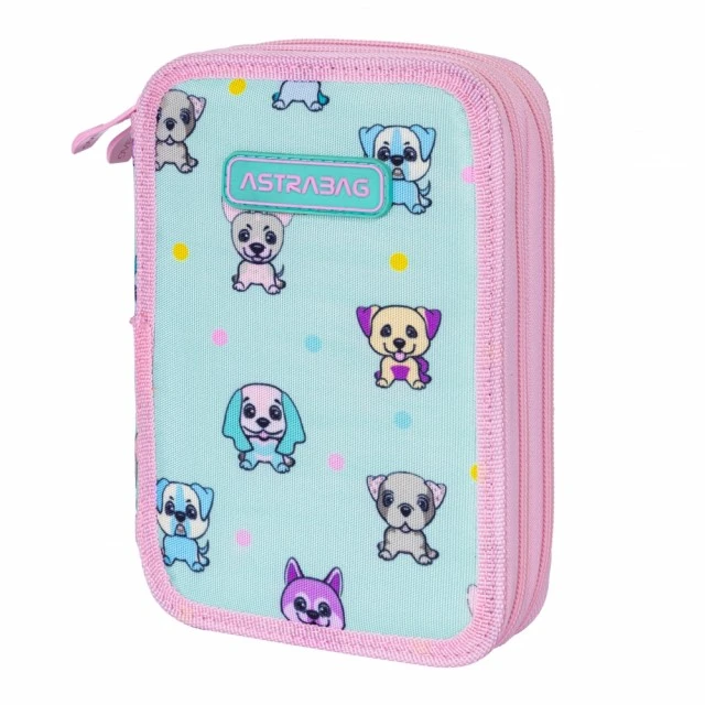 Double toiletry bag without accessories ASTRABAG Dogs, AC2, 20.5 x 13 x 4.5 cm