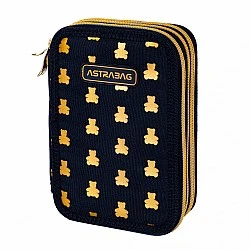 Triple vanity case with accessories ASTRABAG Golden Bears, AC31, 20.5 x 13 x 6 cm