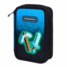 Троен несесер с аксесоари ASTRABAG Пиксели, AC31, 20,5 х 13 х 6 см