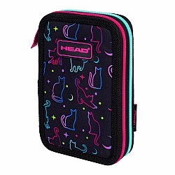 Двоен несесер без аксесоари HEAD Котки в тъмното, AC2, 20,5 х 13 х 4,5 см