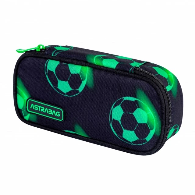 Single toiletry bag without accessories ASTRABAG Soccer ball Neon, AC6, 22 x 9 x 5 cm