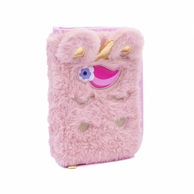 Triple vanity case with accessories ASTRABAG Fluffy unicorn, AC31, 20.5 x 13 x 6 cm