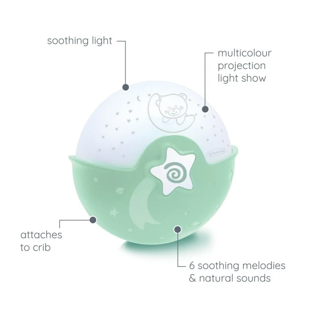 3-in-1 Soothing Light Projector, Infantino, Light Green
