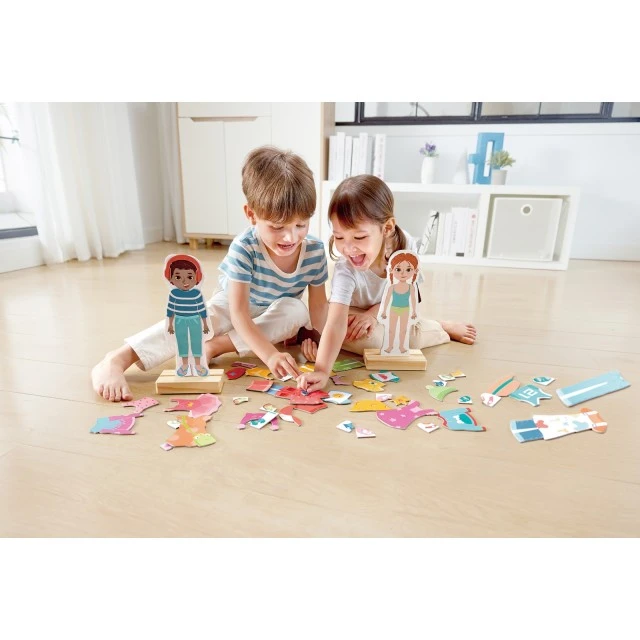 Образователен магнитен пъзел, Hape, Мода, 62 части