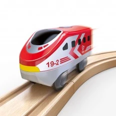 Intercity locomotive with battery, Hape, 12 x 4 x 5 cm, Red