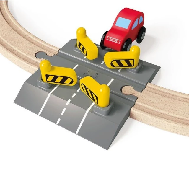 Wooden toy Automatic barriers when crossing railway lines