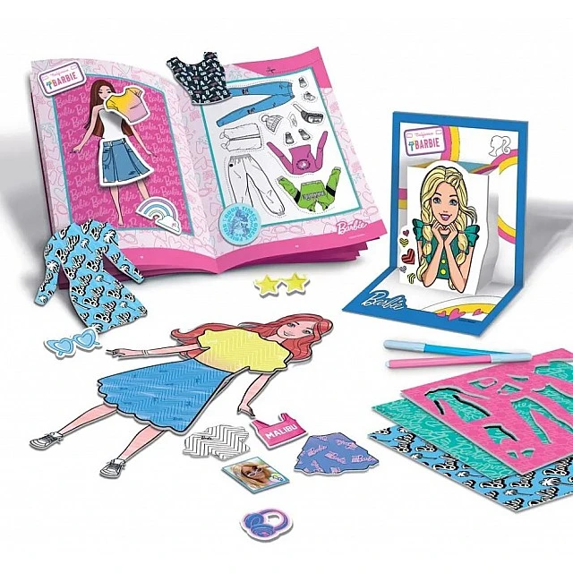 Творчески комплект, Lisciani, Barbie, 2 в 1 раница с комплект за рисуване