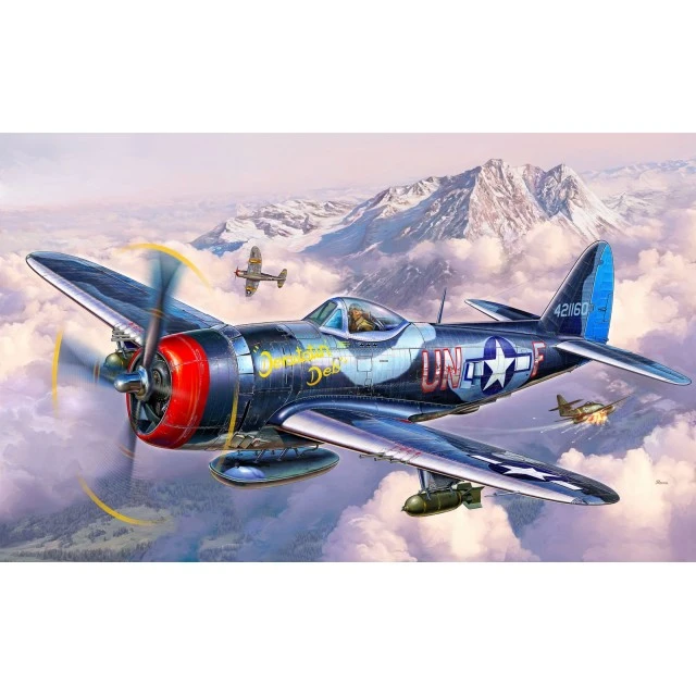 Assembly model, Revell, P-47M Thunderbolt aircraft, 67 parts