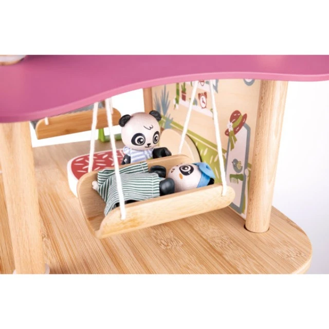 Wooden set Bamboo panda house, 25 pieces