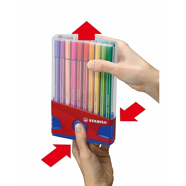 Комплект флумастери, Stabilo, Pen 68 Color Parade ST6820-04 тъмносиня кутия, 20 цвята