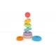 Wooden ring sorter, J'adore, Rainbow, 8 pieces