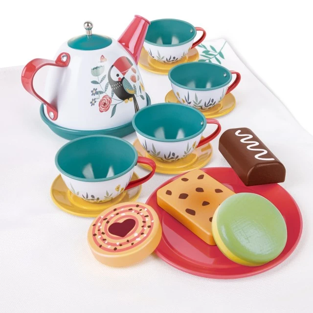 Children’s wooden set, Hape, Tea time, 15 pieces