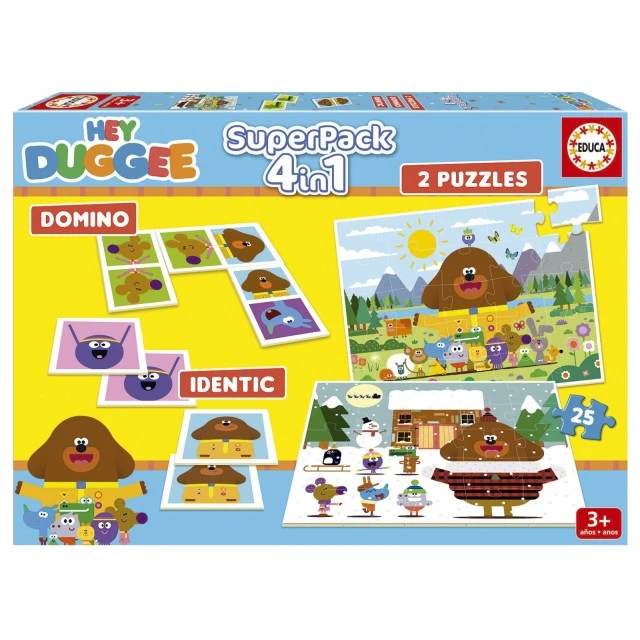 Play set, Educa, Hey Duggee, Domino, Memory and 2 puzzles of 25 pieces