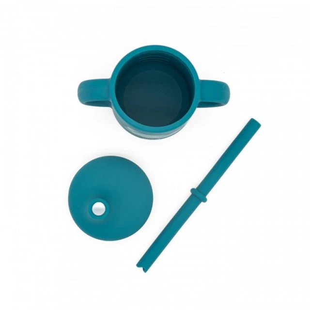Silicone cup with straw Sassi, Elephant