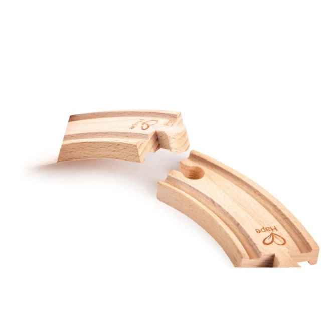 Дървен комплект Къса железопътна извита релса, 4 броя