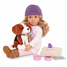 Doll, Battat, Our Generation, Ember and Elsie with accessories, 46 cm