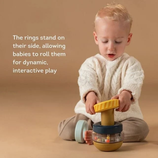Baby toy, Taf Toys, Tower with rings for stringing, Teddy bear