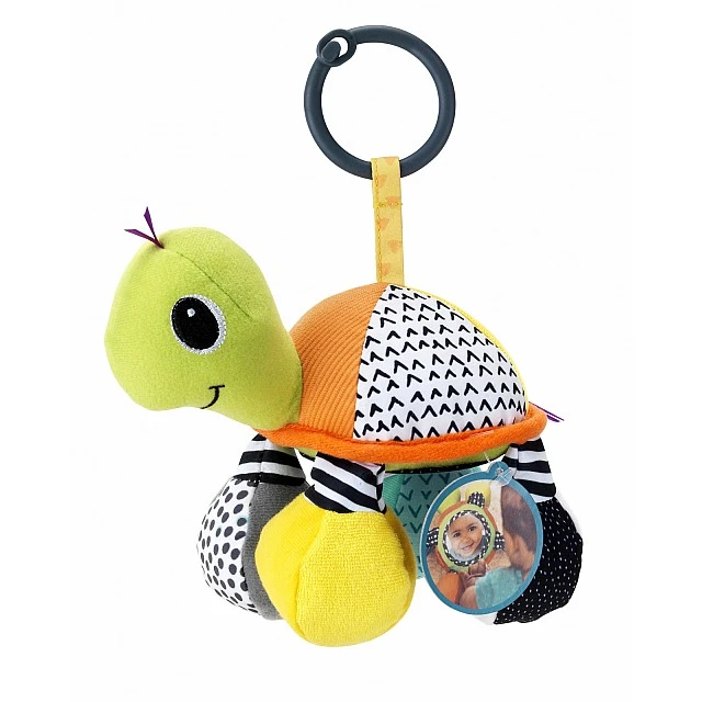 Бебешка мека играчка, Infantino, Зелена костенурка с огледало