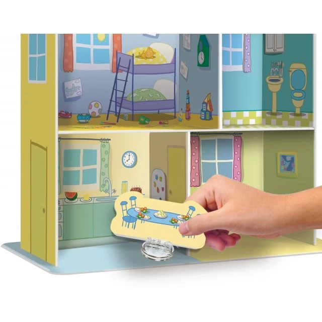 Образователен комплект, Lisciani, Peppa Pig, 3D къща с мебели