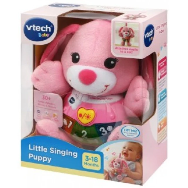 Musical plush toy - Pink puppy