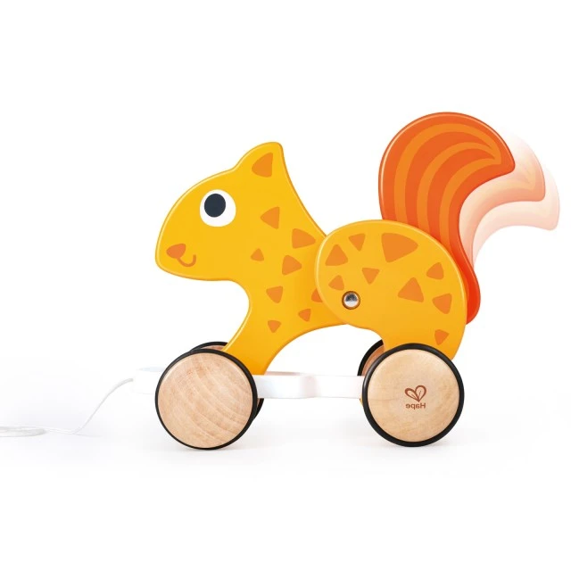 Wooden pull toy, Hape, Squirrel, 24 x 11 x 20 cm