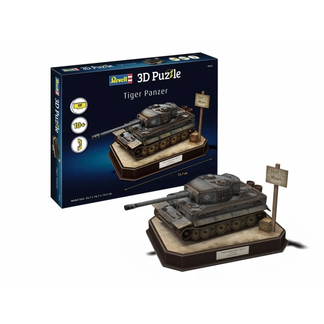 Puzzle, Revell, German tank Tiger I 3D, 200 pieces