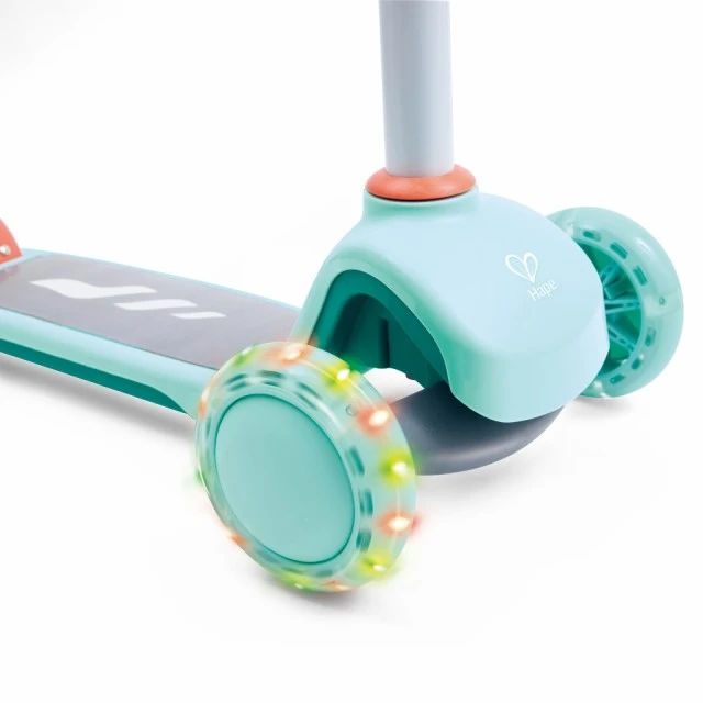 Детска тротинетка, Hape, Тюркоазена със светещи колела