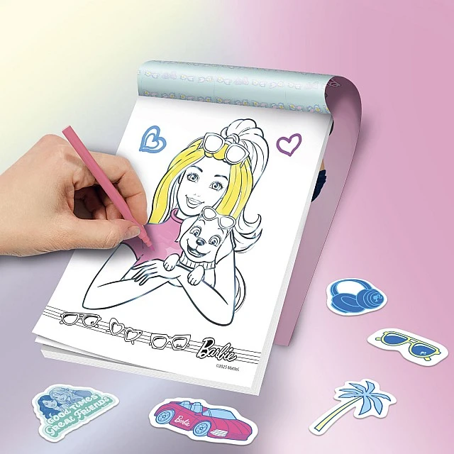 Creative set, Lisciani, Barbie, Coloring book with holographic effect