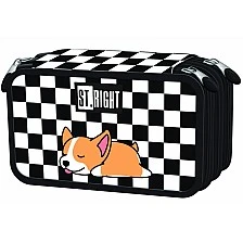 Triple toiletry bag, St.Right, Sleeping dog, With accessories, 20 x 13 x 7 cm